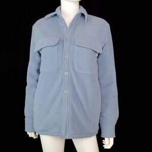 Tna Cozy Fleece Mega Shirt Jack­et Quick­sil­ver Blue Aritzia Women's 1 / Small